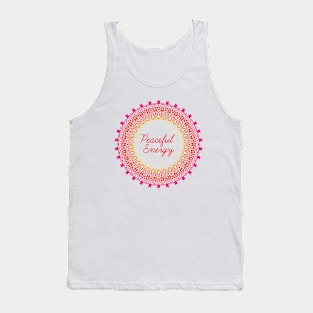 Peaceful Energy - Yoga Meditation Captions Mandala Illustration Print Design GC-092-24 Tank Top